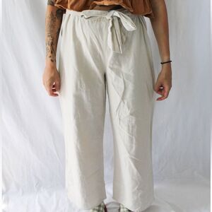 Ambience Apparel Linen Blend Tie Waist Pants